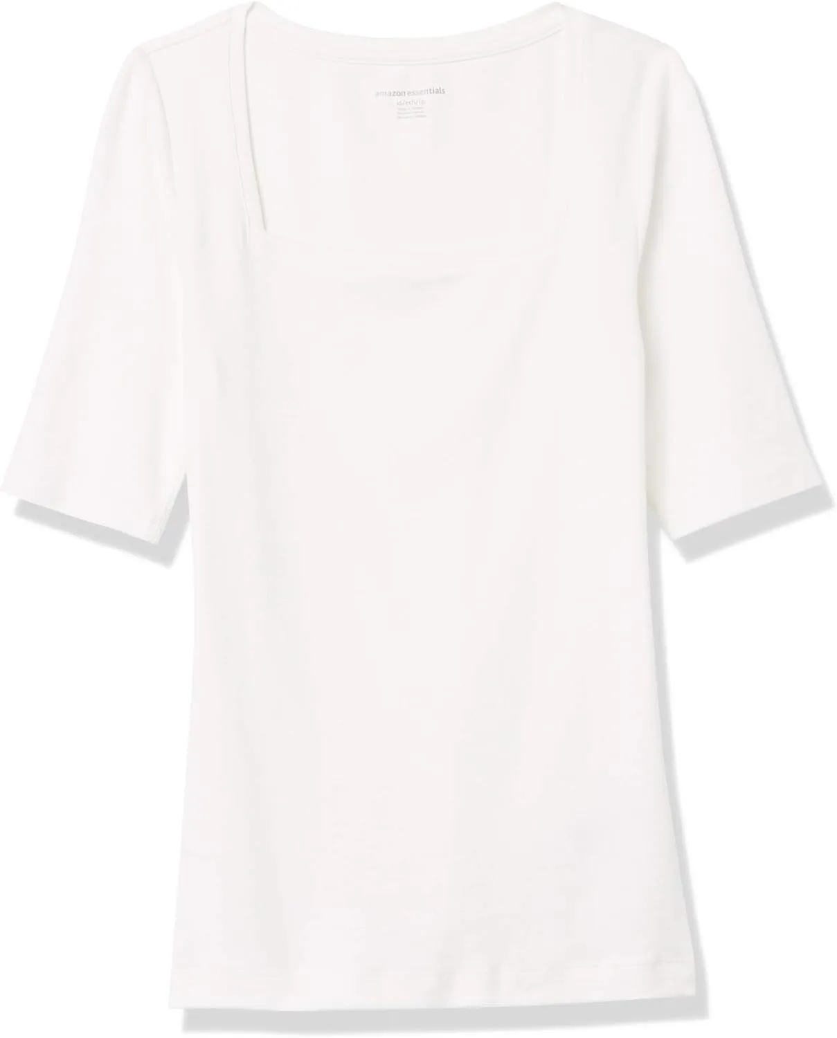 Amazon Essentials Women's Slim-Fit Half Sleeve Square Neck T-Shirt