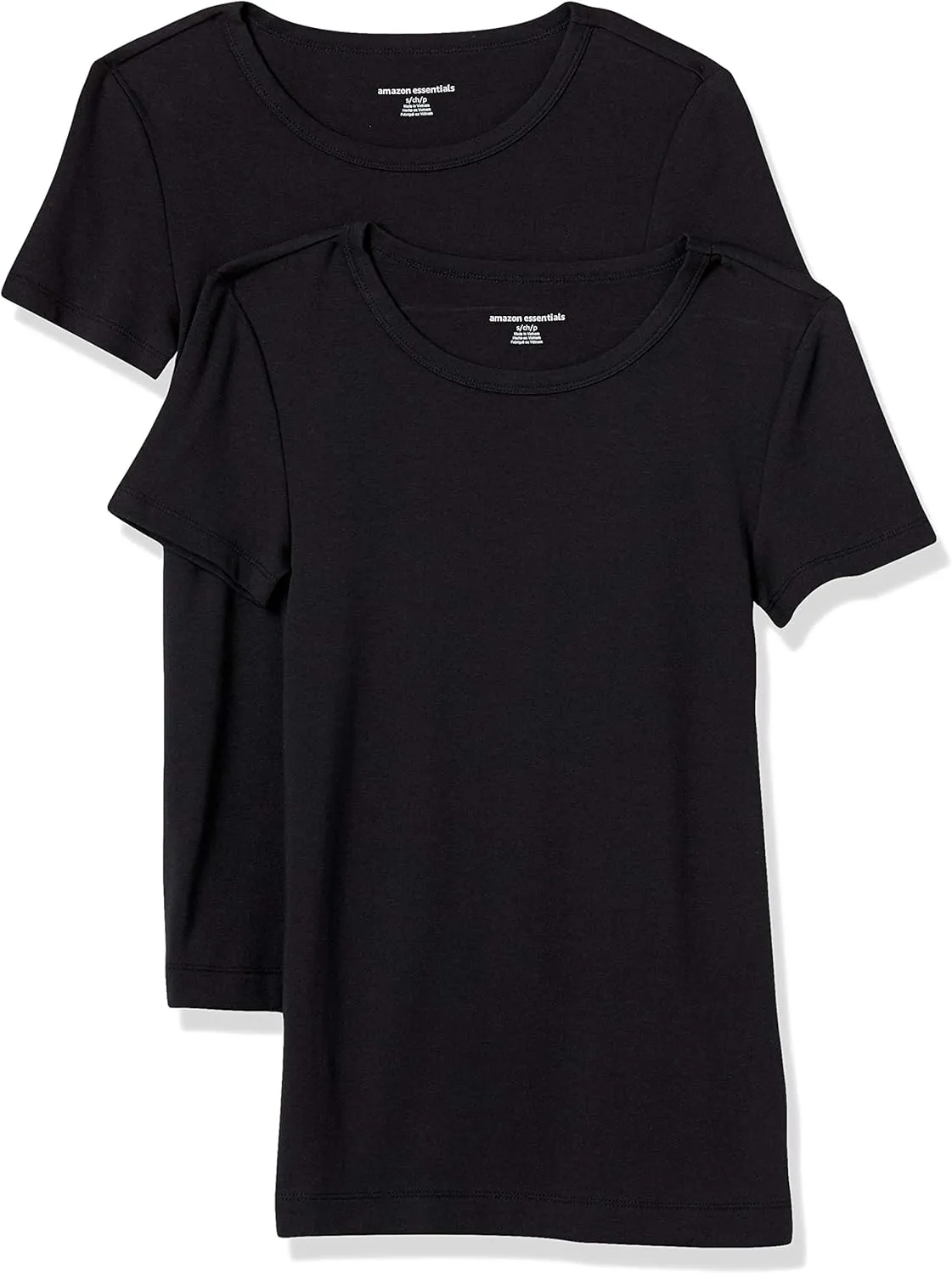Amazon Essentials Women's Slim-Fit Short-Sleeve Crewneck T-Shirt, Pack of 2