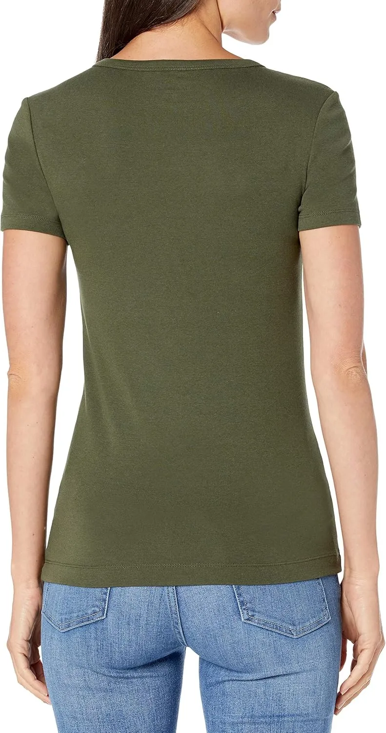 Amazon Essentials Women's Slim-Fit Short-Sleeve Crewneck T-Shirt, Pack of 2