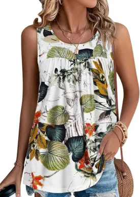 CHICGAL Womens Summer Tank Tops Sleeveless T Shirt Casual Loose Fit Tunic Blouses