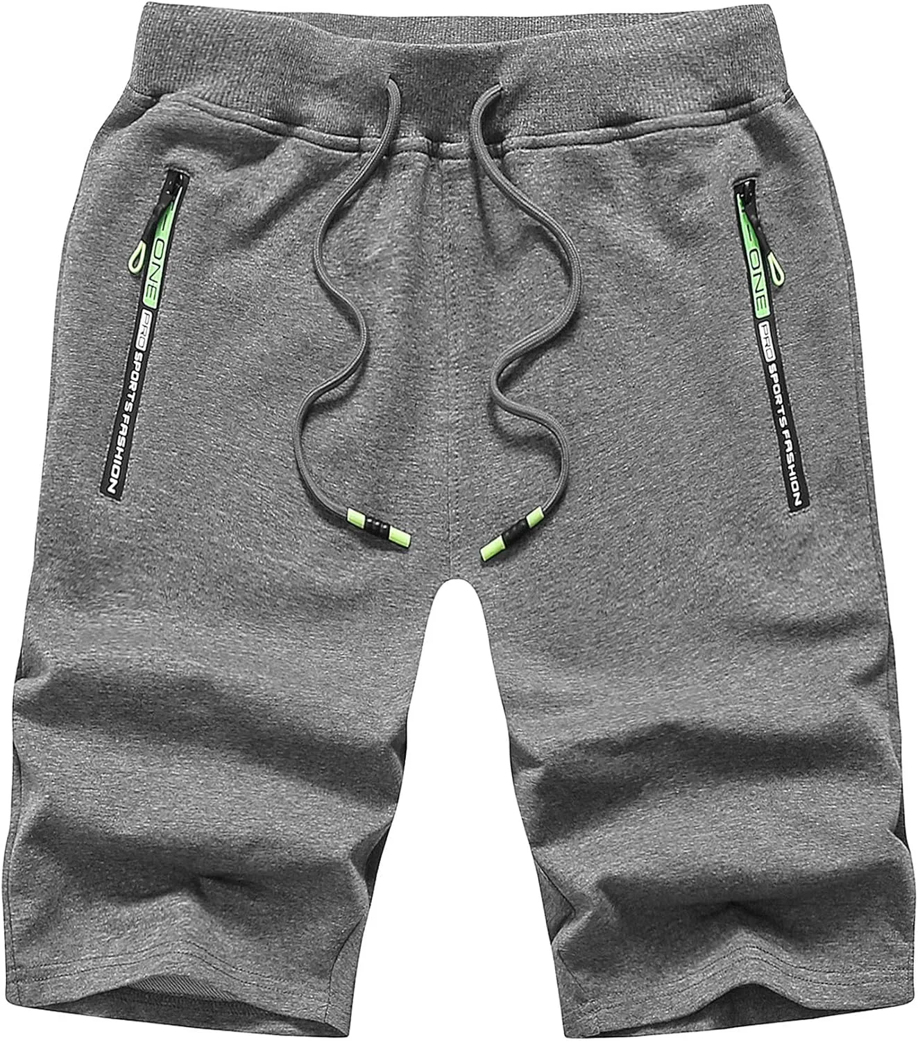 CREATMO US Men's Shorts Zipper Pocket Elastic Waist Stretch Summer Casual Beach