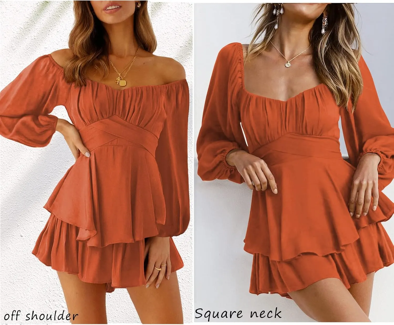Fixmatti Women Boho Romper Off Shoulder Ruffle Chiffon Shorts Jumpsuit Playsuits