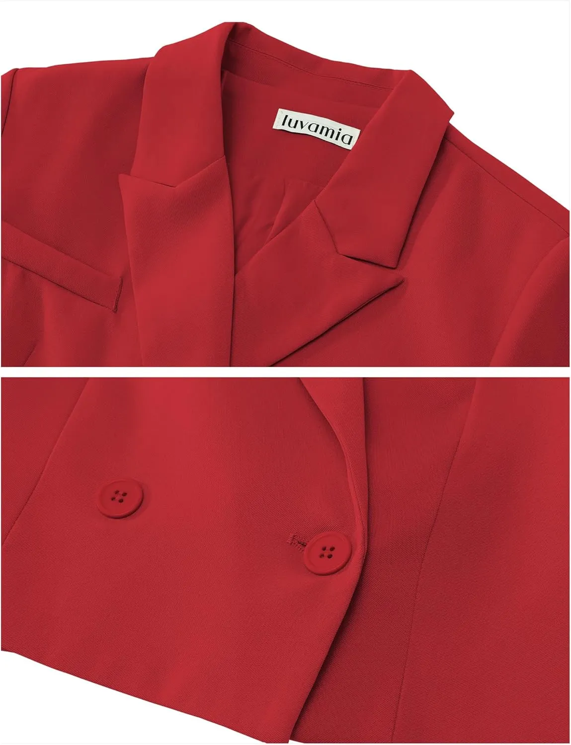 luvamia Cropped Blazers for Women Business Casual Open Front Long Sleeve Suit Jacket Trendy Oversized Work Office Blazer