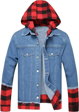 LZLER Men's Denim Jackets Distressed Destroyed Classic Vintage Slim Fit Ripped 2024 Fashion Trendy Trucker Jean Jackets