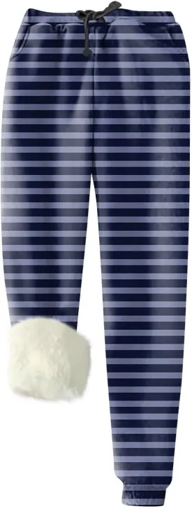 March Big Sale March Big Deals,Womens Heated Pants Winter Warm Wide Leg Trousers Thick Cotton Pants WomenS Joggers Sherpa Fleece Lined Leggings Fleece Lounge Pants Navy Large