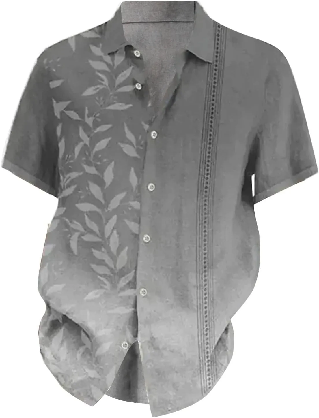 Men's Hawaiian Short Sleeve Shirts Summer Casual Floral Button Down Shirts Tropical Holiday Beach Loose Shirt Blouse