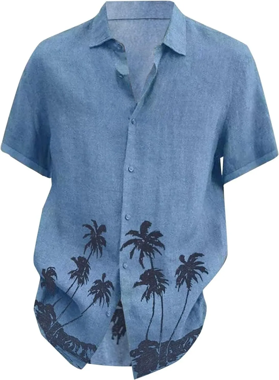 Men's Hawaiian Short Sleeve Shirts Summer Casual Floral Button Down Shirts Tropical Holiday Beach Loose Shirt Blouse