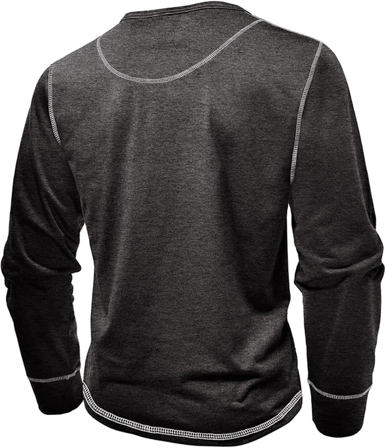 Men's Henley Shirts Cotton Button Down Shirts Long Sleeve Pullover Shirts Casual Stylish Solid Baggy Shirts
