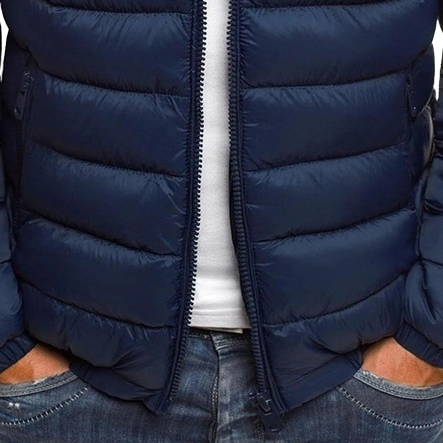 Mens Stand Collar Bomber Jackets Diamond Quilted Jacket Rib Varsity Coat Windproof Winter Warm Padded Coats Outwear
