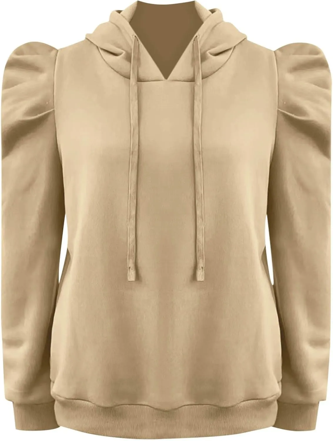 PTOLOCIF Hoodies for Women Fashion Tops Lightweight Drawstring Pullover Sweatshirts Long Sleeve Shirts Loose Fit Solid Blouse
