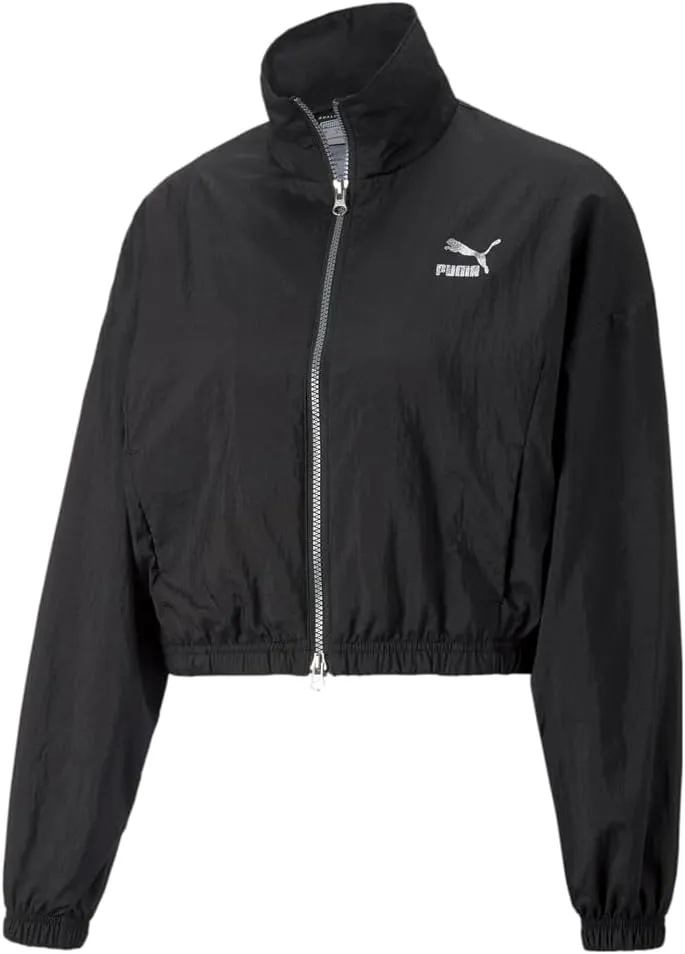 Puma - Womens Sq Woven Cropped Track Jacket, Color Puma Black, Size: Small