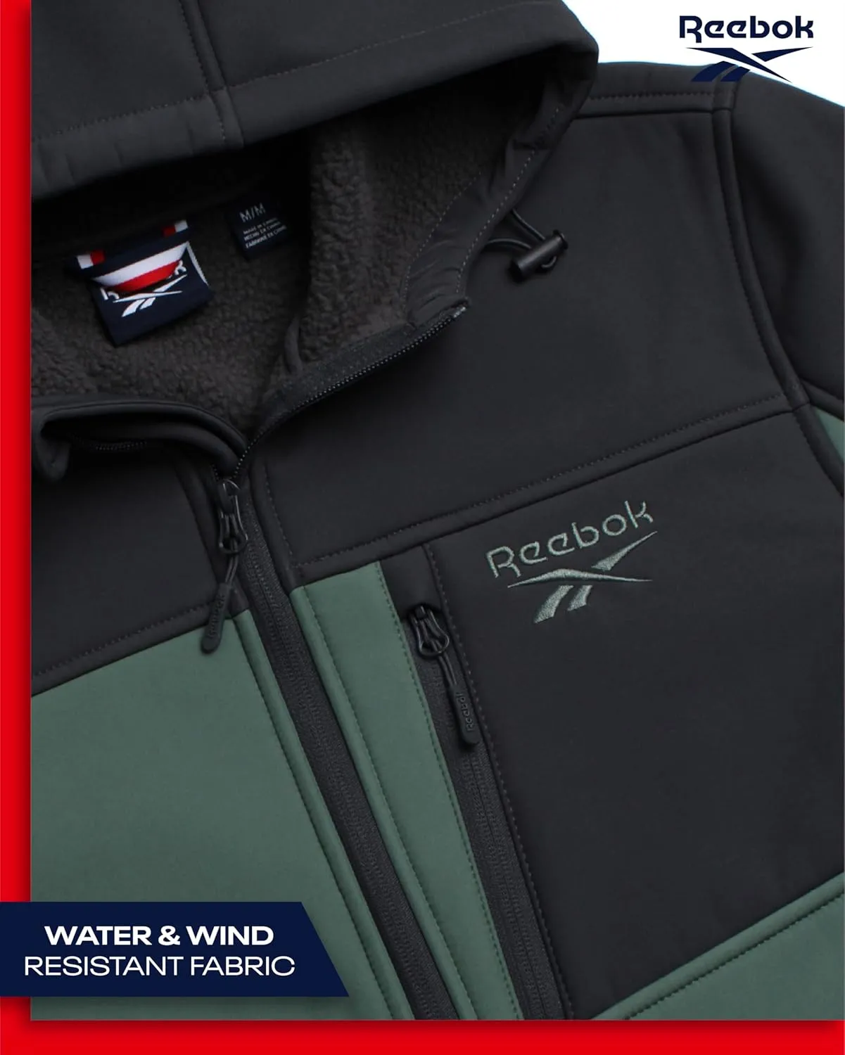 Reebok Men's Jacket - Weather Resistant Fleece Lined Softshell Jacket Coat - Lightweight Casual Coat for Men (M-XXL)