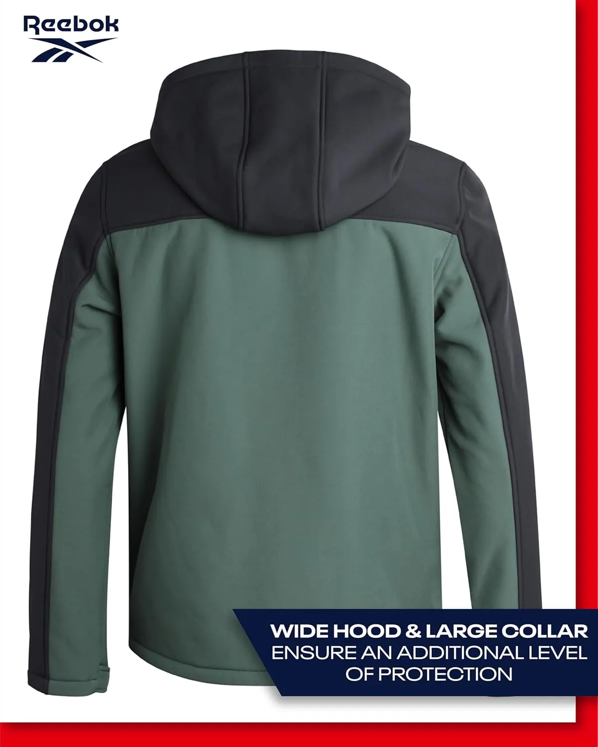 Reebok Men's Jacket - Weather Resistant Fleece Lined Softshell Jacket Coat - Lightweight Casual Coat for Men (M-XXL)