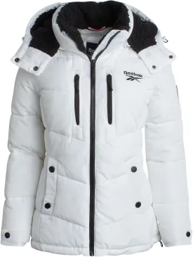 Reebok Women's Puffer Jacket - Heavyweight Quilted Puffer Jacket with Faux Fur Trim Hood - Outerwear Jackets for Women (S-XL)