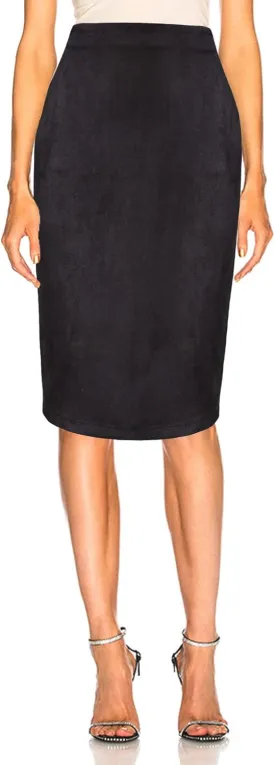 Women's Faux Suede Midi Pencil Skirt